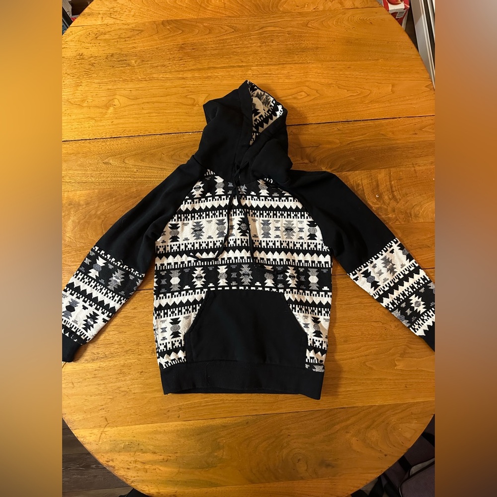 Vintage Native Aztec Geometric Hooded Pullover Woman’s Y2K SMYS Size M